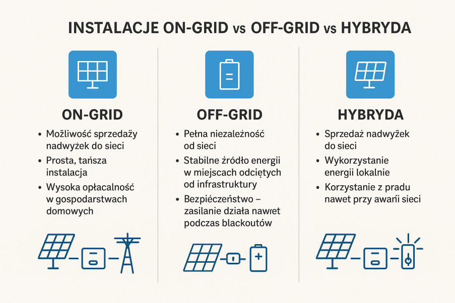 Instalacje fotowoltaiczne on-grid i off-grid – którą wybrać?